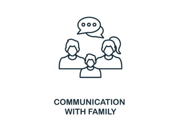 Communication with Family Icon Graphics and Icons Review