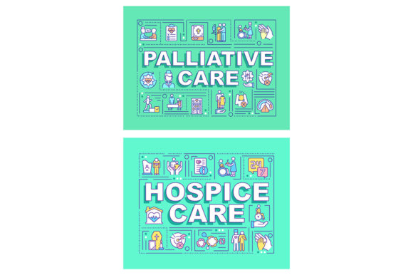 Hospice Care Word Concepts Banner Set: Essential Graphics and Graphic Templates