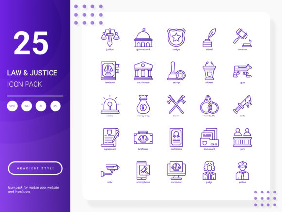Law and Justice Icon Pack: Essential Graphics for Modern Design