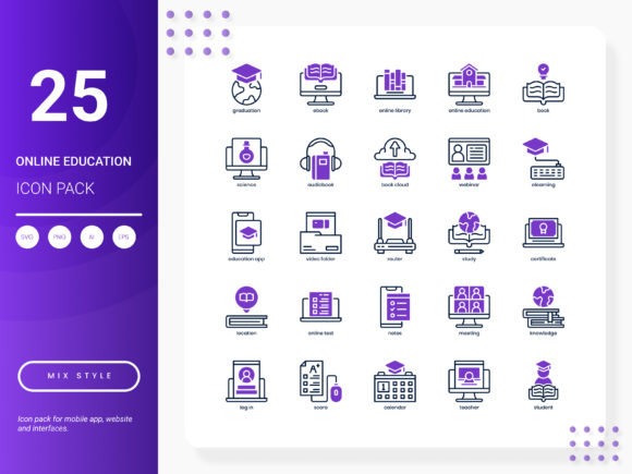 Online Education Icon Pack: Graphics and Icons for Publishers