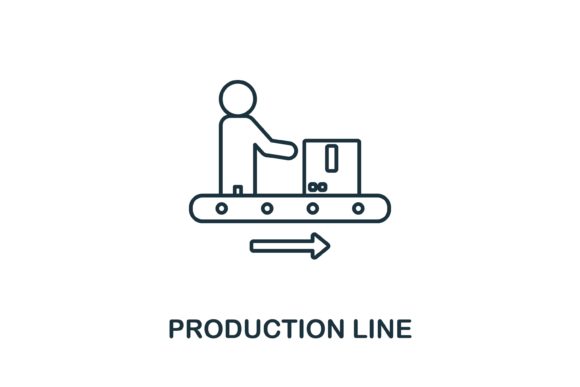 Production Line Icon Graphics for Modern Branding